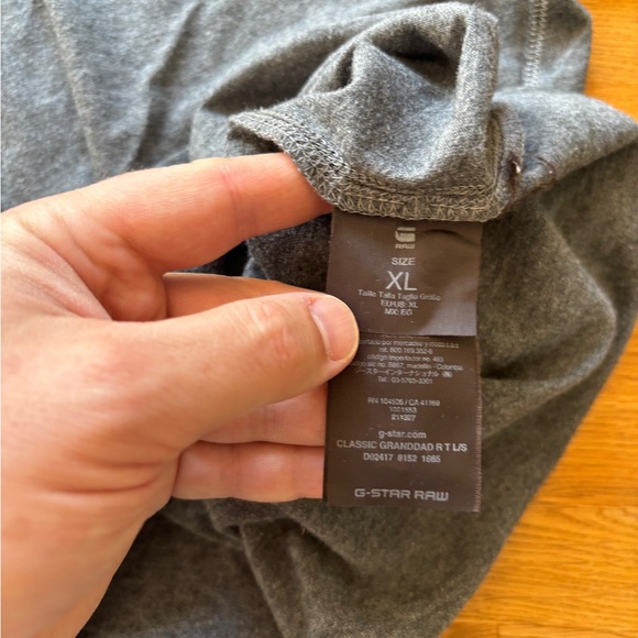 G Star Raw Grandad Longsleeve Gray Henley Size XL - Picture 2 of 4